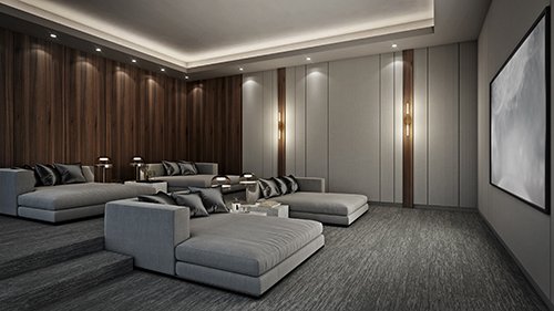 Graphic of theatre / media room