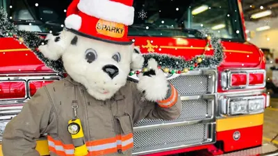 stockings hanging in front of fire place for the holidays
